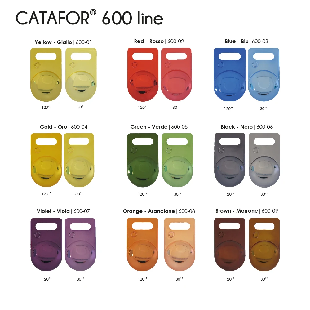 Muestrario de los nueve post-colores CATAFOR 600